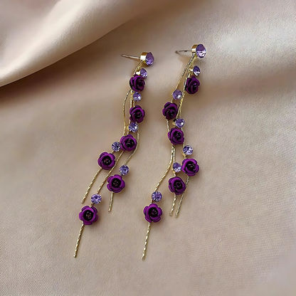 Floréa – Boucles d’Oreilles Fleurs en Chute Dorée