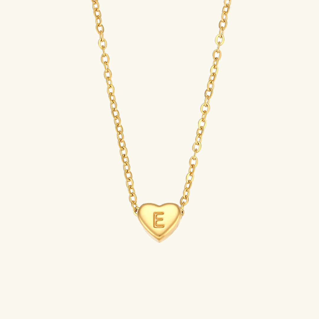 Arielle – Collier Cœur Initiale Doré