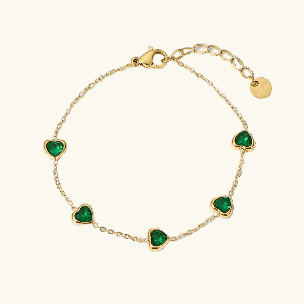 Isaline – Bracelet Cœur Émeraude Féminin