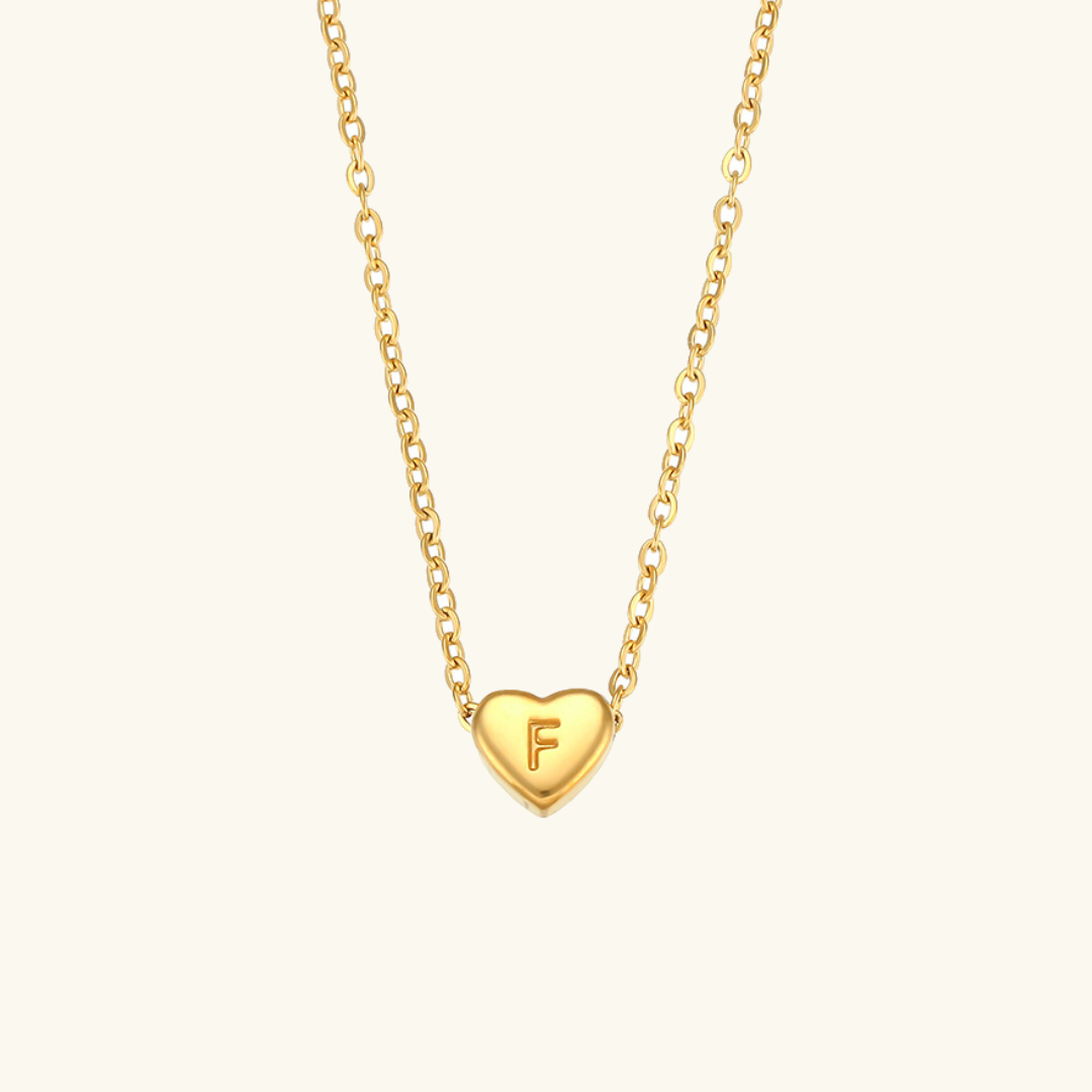 Arielle – Collier Cœur Initiale Doré