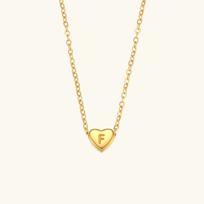 Arielle – Collier Cœur Initiale Doré