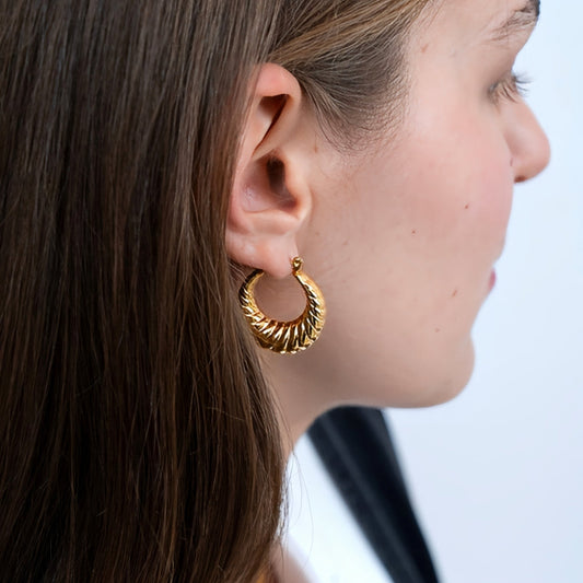 Zoe – Boucles d'Oreilles Créoles Épaisses Dorées