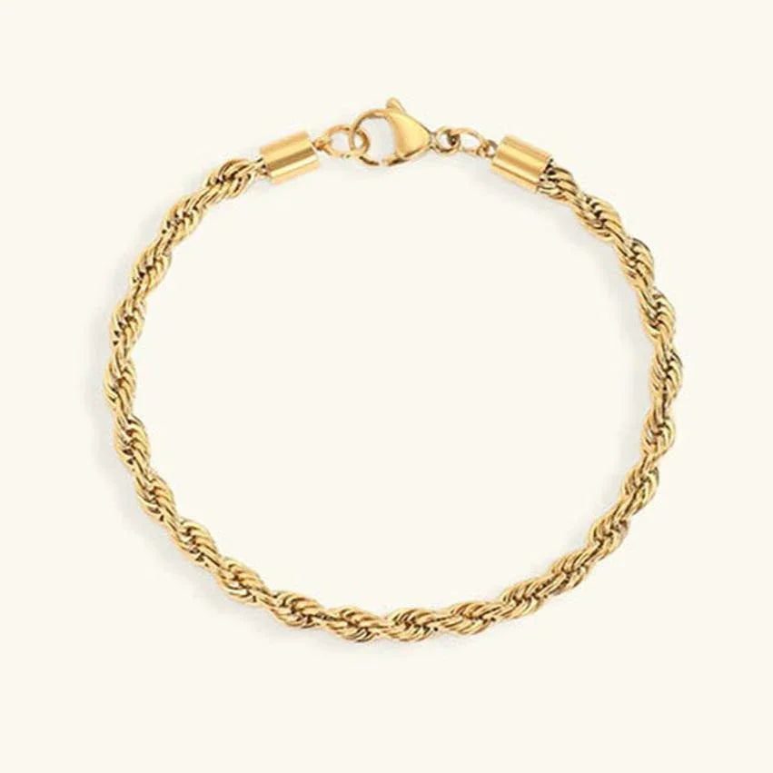 Gigi – Bracelet Maille Corde Dorée Chic