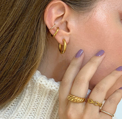 Felice – Boucles d'Oreilles Créoles Dorées Chunky Petites
