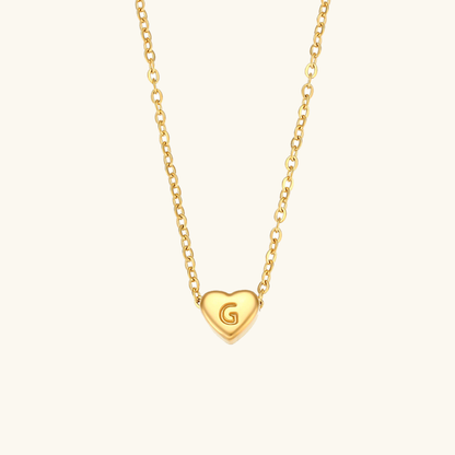 Arielle – Collier Cœur Initiale Doré