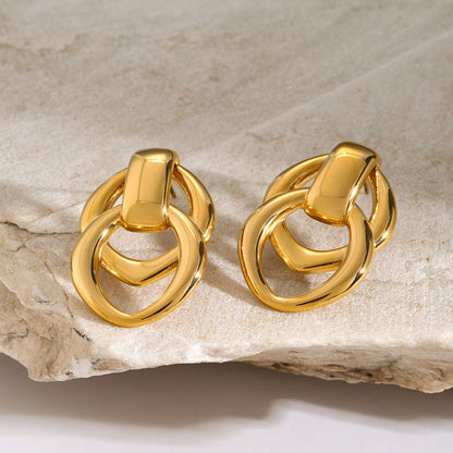 Vera – Boucles d’Oreilles Géométriques Dorées