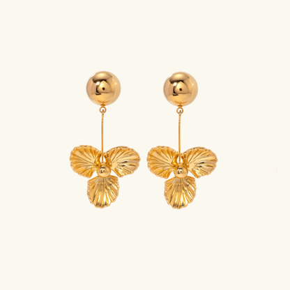 Brianna – Boucles d’Oreilles Pansy Dorées