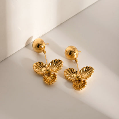 Brianna – Boucles d’Oreilles Pansy Dorées