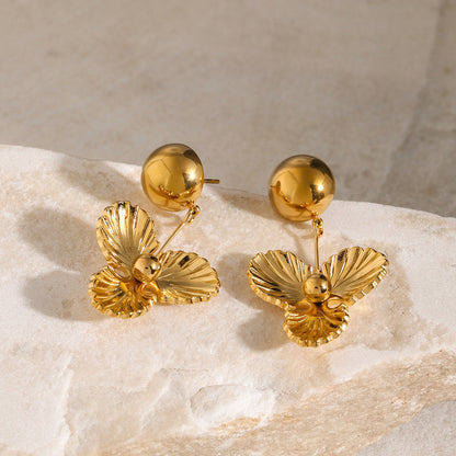Brianna – Boucles d’Oreilles Pansy Dorées