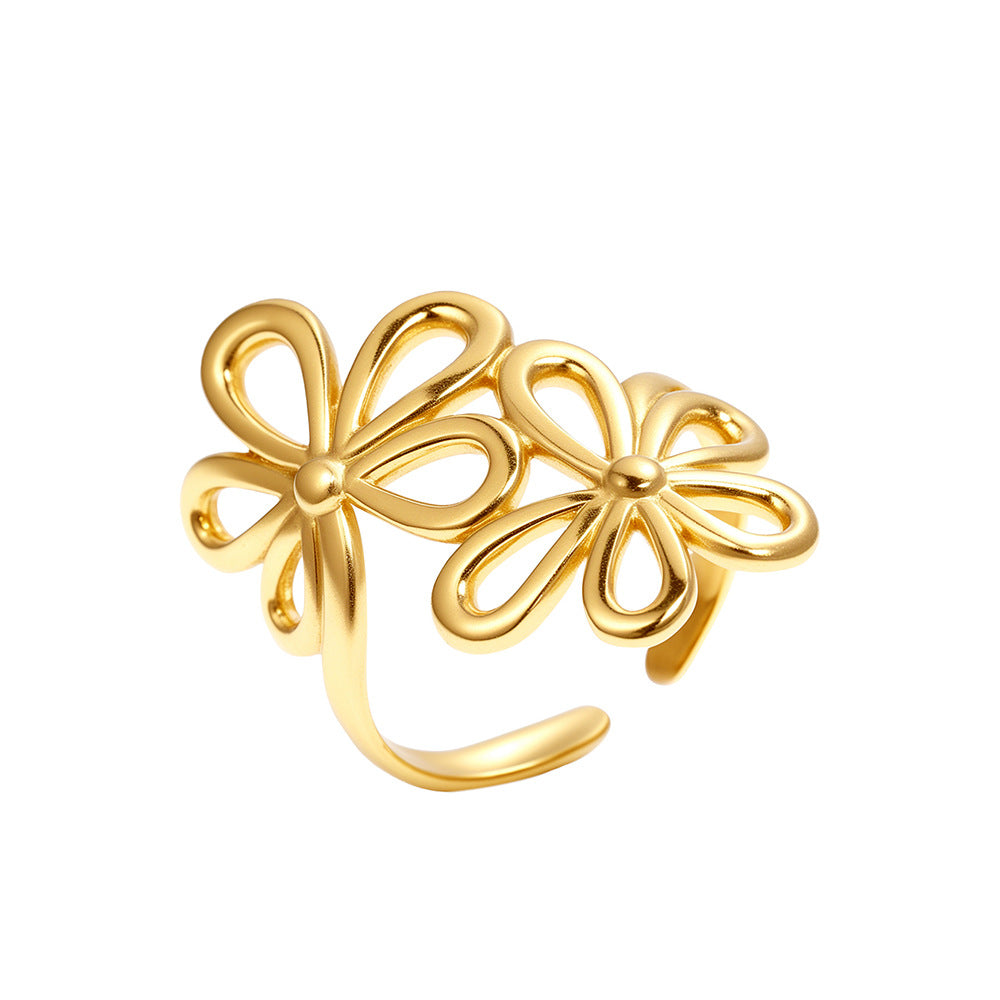 Fiora – Bague Dorée à Fleur Cinq Pétales