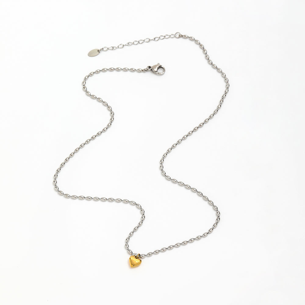 Aline – Collier Amour Bicolore Or & Argent