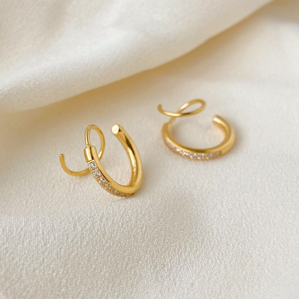Spiréa – Mini créoles spiralées à zircon