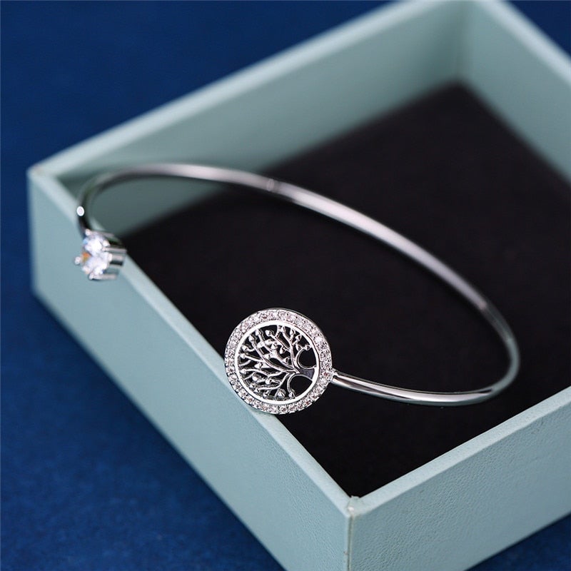 Elowen – Bracelet Ajustable Arbre de Vie en Argent