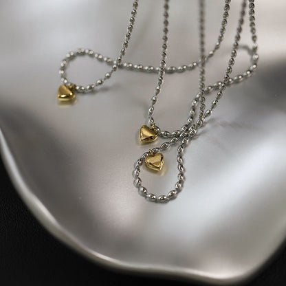 Aline – Collier Amour Bicolore Or & Argent