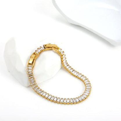 Elincia – Bracelet chaîne tennis en zircon