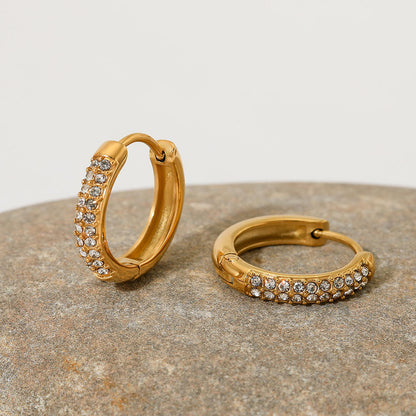Nova – Boucles d’Oreilles Cercle Zircon Diamant Luxe Léger