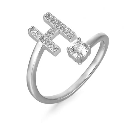 Hinako – Bague Initiale Ajustable Femme