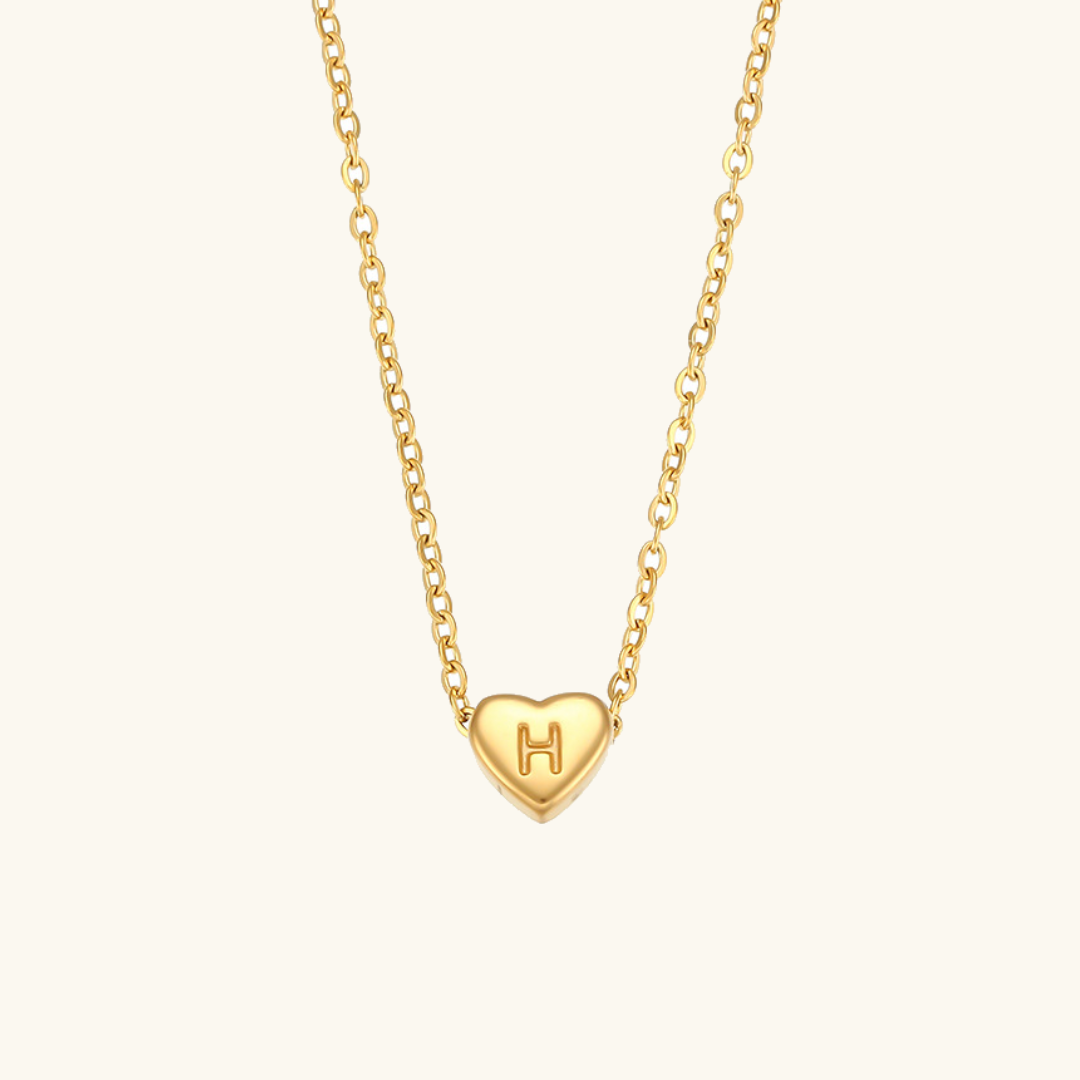Arielle – Collier Cœur Initiale Doré