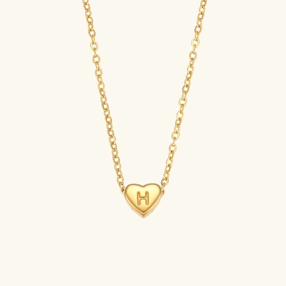 Arielle – Collier Cœur Initiale Doré
