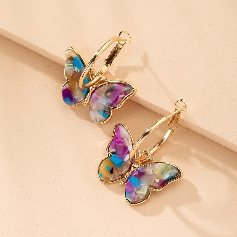 Maribelle – Boucles d'oreilles Papillon avec Émail et Cristaux