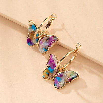 Maribelle – Boucles d'oreilles Papillon avec Émail et Cristaux