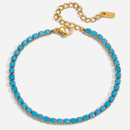 Iris – Bracelet Pierre Bleue Incrustée en Cuivre
