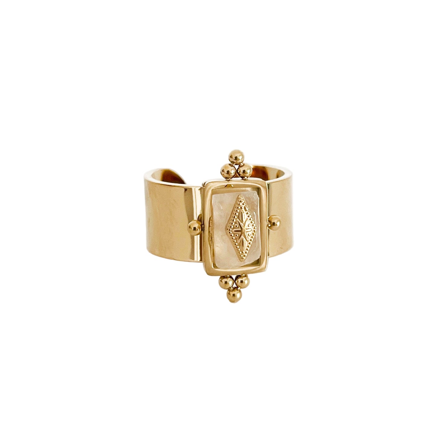 Danni – Bague Chic en Or Plaqué avec Cristal Unique