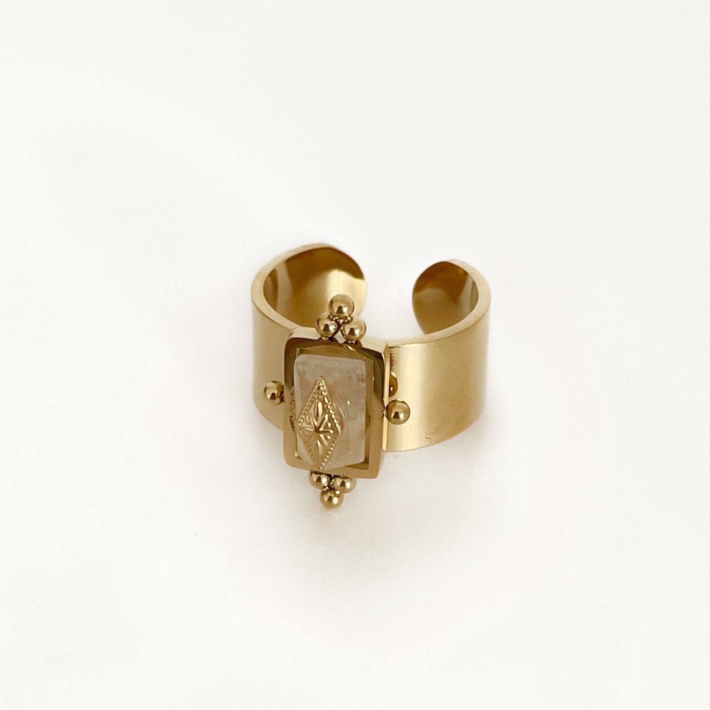 Danni – Bague Chic en Or Plaqué avec Cristal Unique