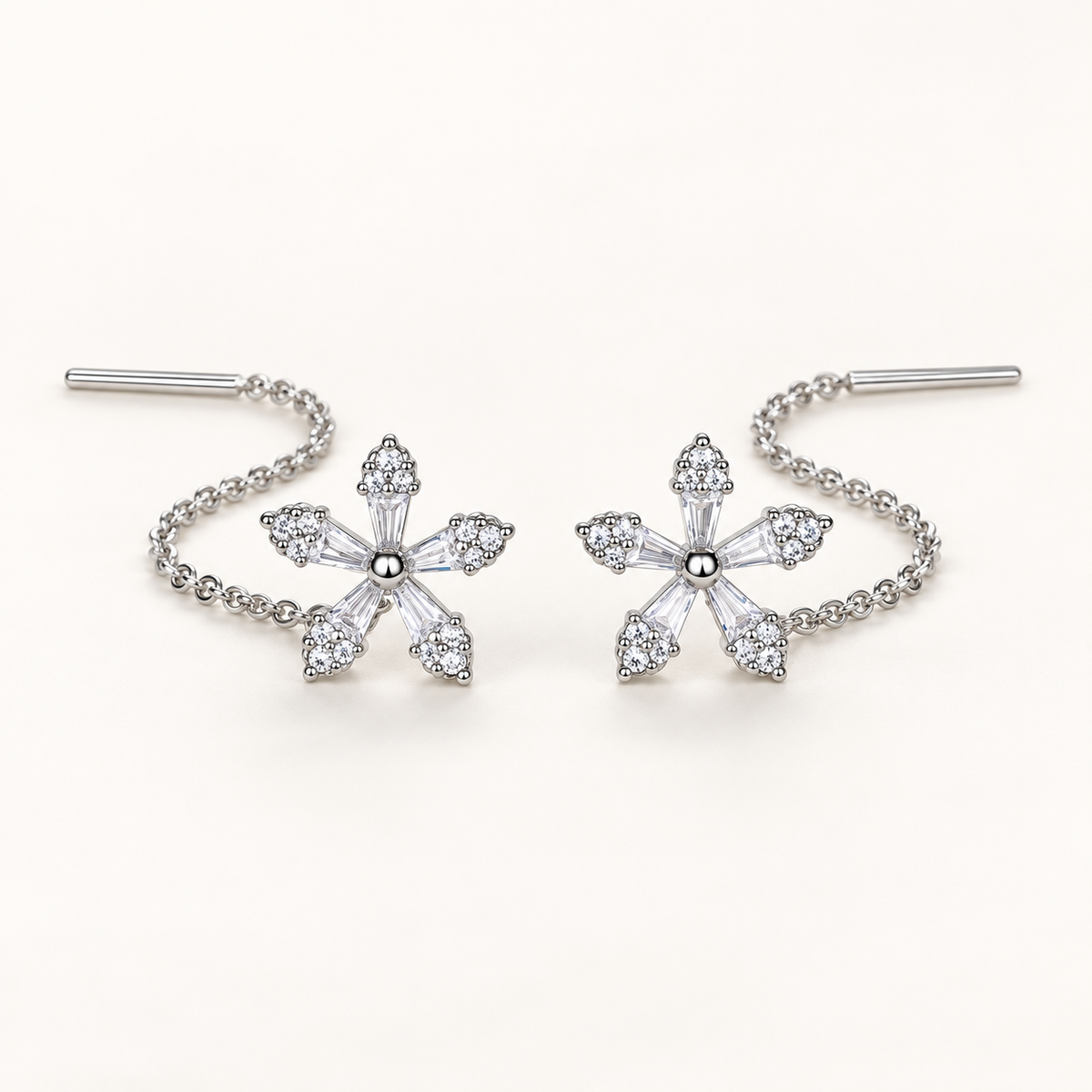 Boucles d'oreilles en fil pour femmes avec motif fleur