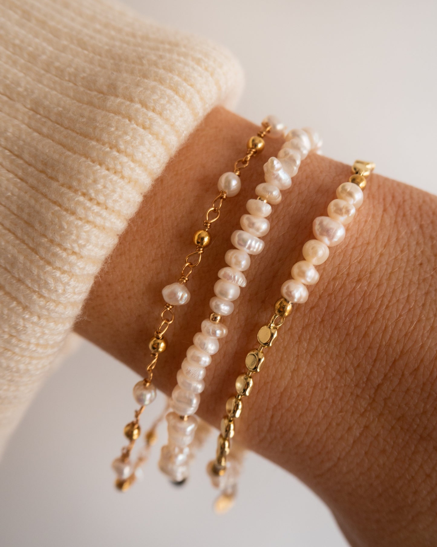 Siena - Bracelet perle avec chaîne à disques