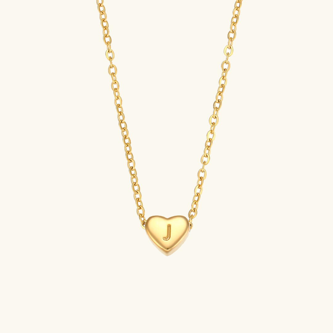 Arielle – Collier Cœur Initiale Doré