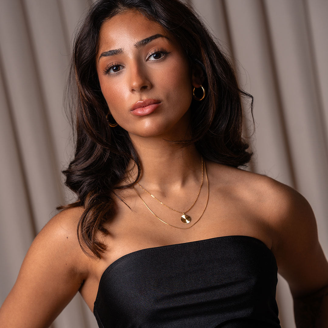 Yuna – Collier Soleil Rond Doré 18K