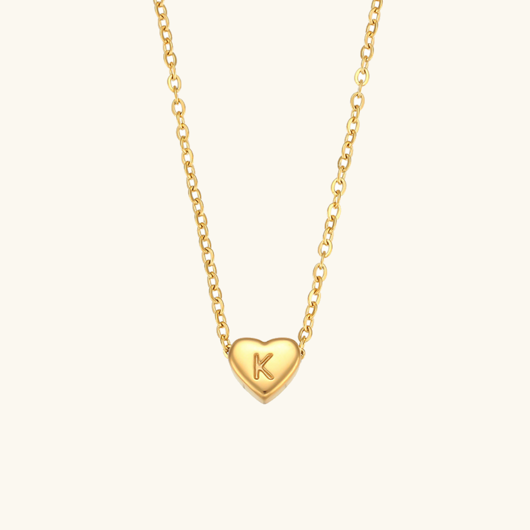 Arielle – Collier Cœur Initiale Doré