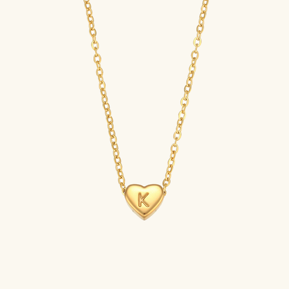 Arielle – Collier Cœur Initiale Doré