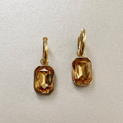Neri – Boucles d'oreilles Plaquées Or avec Bijou Ambre