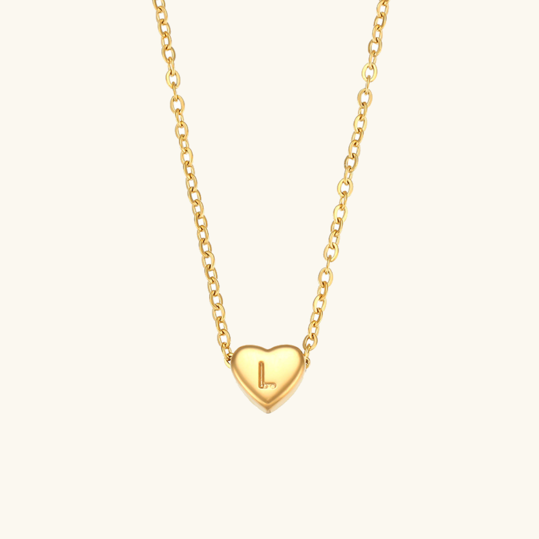 Arielle – Collier Cœur Initiale Doré