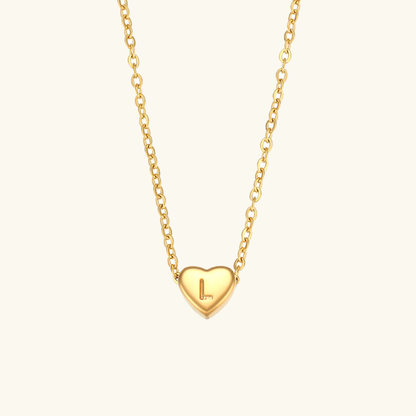 Arielle – Collier Cœur Initiale Doré