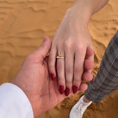 Hinako – Bague Initiale Ajustable Femme