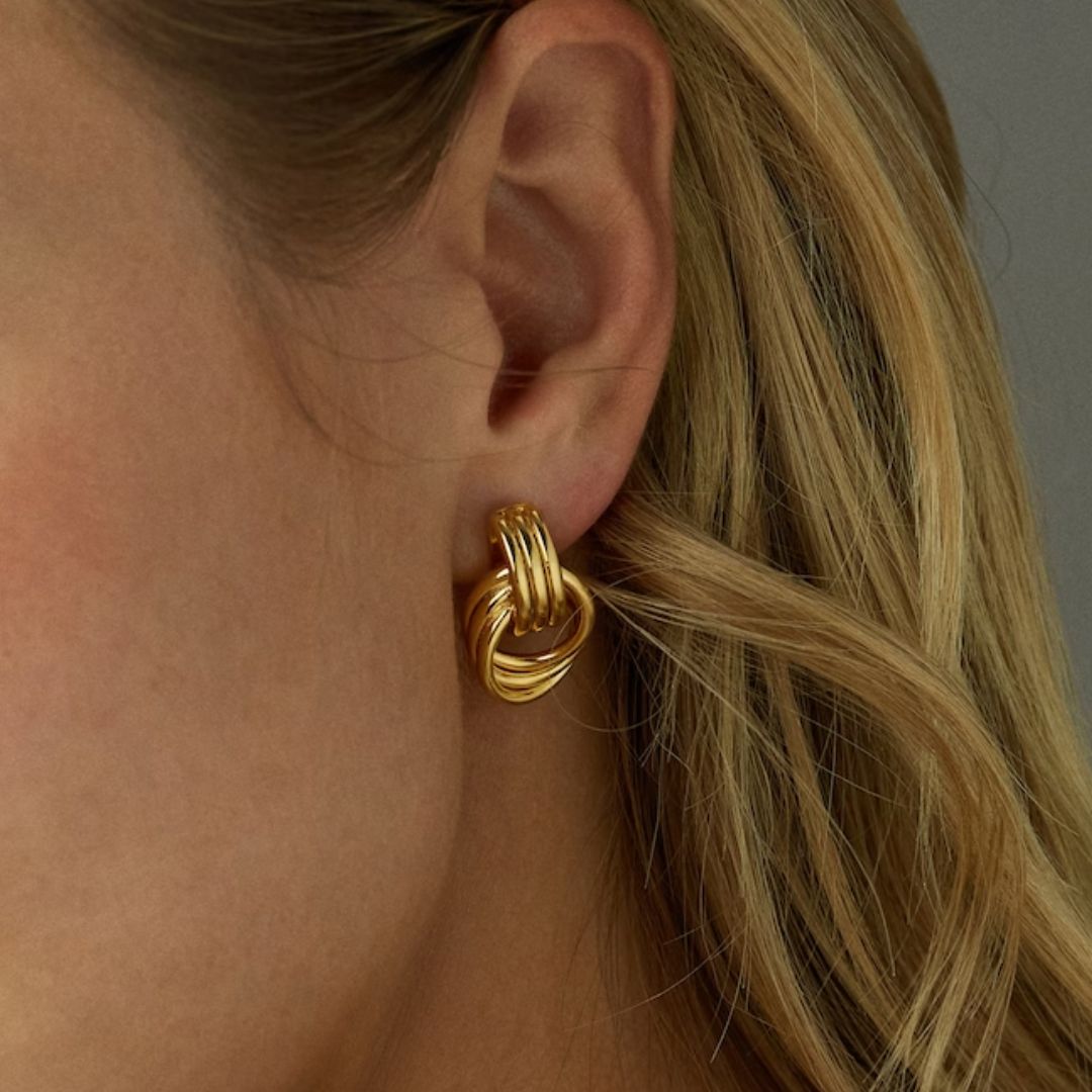 Anna – Boucles d'Oreilles Créoles Entrelacées Élégantes
