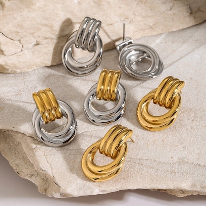 Anna – Boucles d'Oreilles Créoles Entrelacées Élégantes