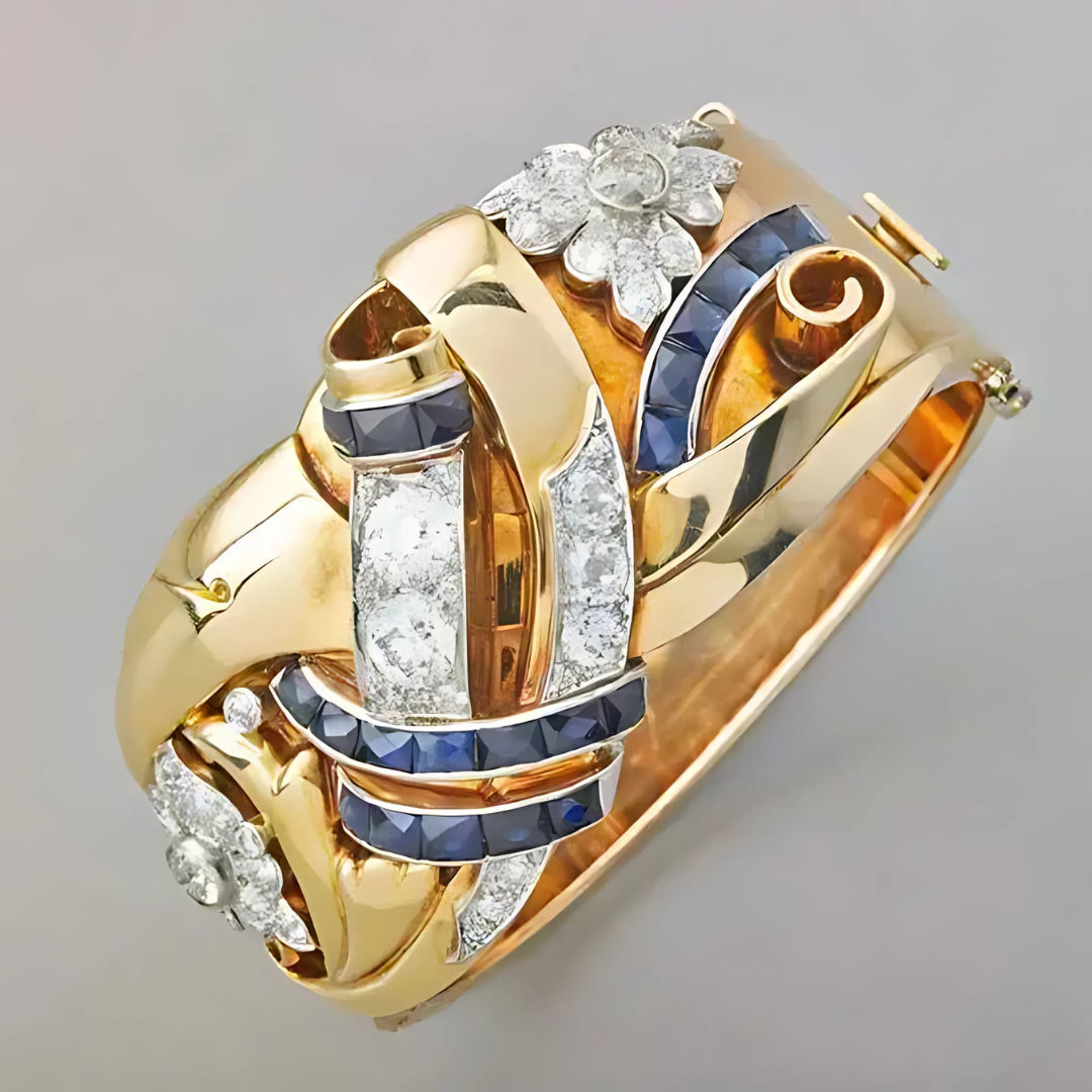 Lyra – Bague Vintage en Zircon Bleu