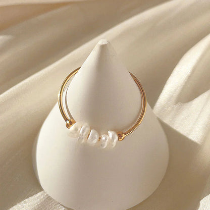 Miori – Bague Perle Naturelle Dorée