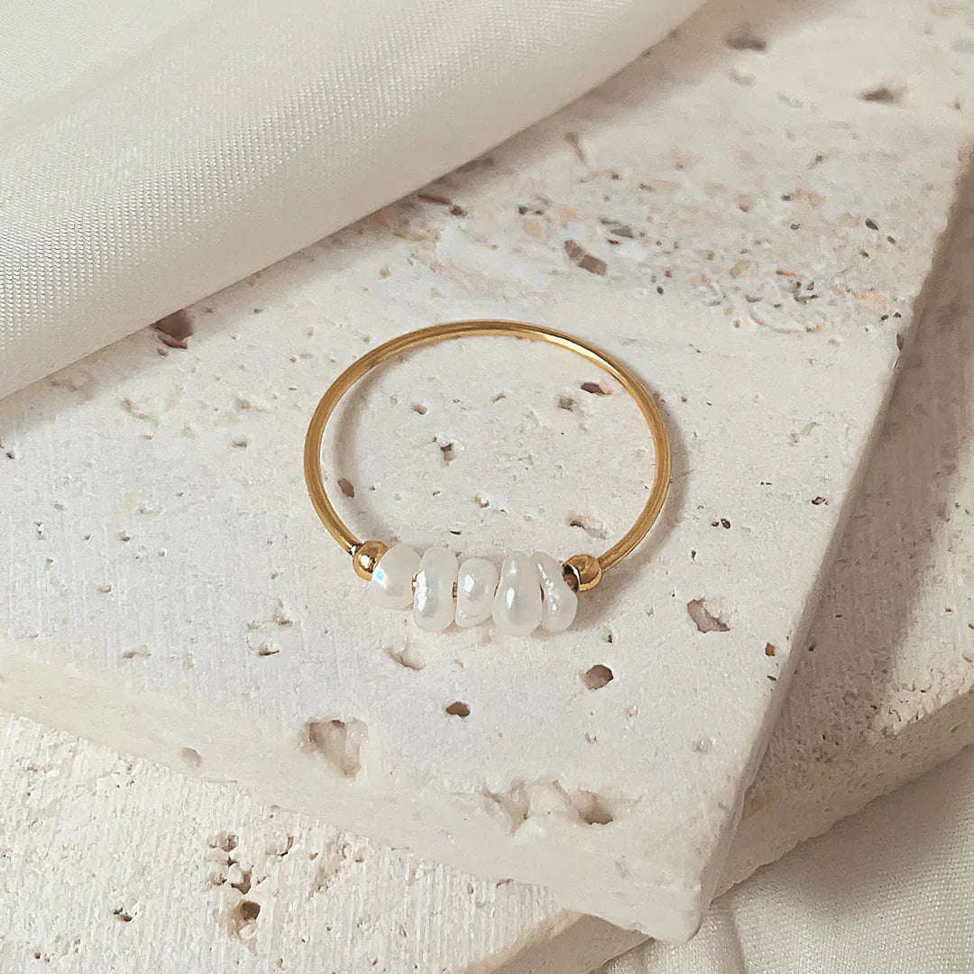 Miori – Bague Perle Naturelle Dorée