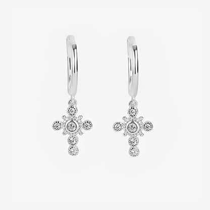 Yasmine – Boucles Croix Argent 925 Chic