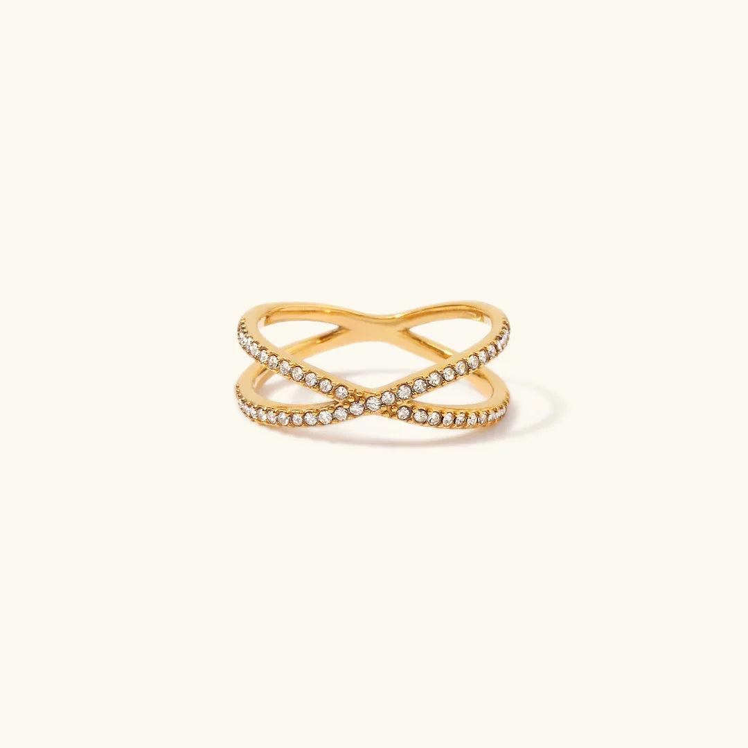 Nadia – Bague Croix en Or et Diamants
