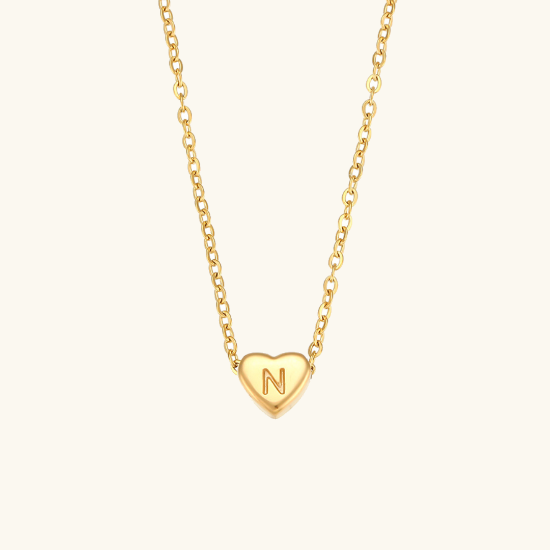 Arielle – Collier Cœur Initiale Doré