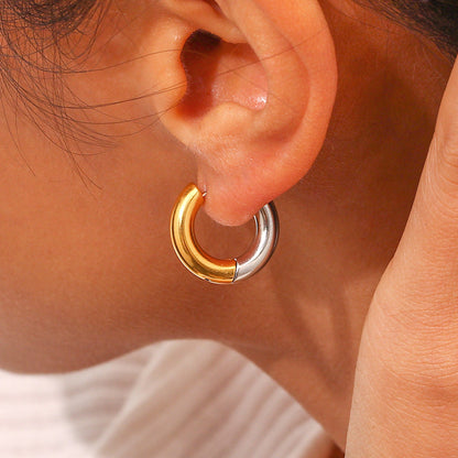 Kim – Boucles d’Oreilles Créoles Duo Élégantes