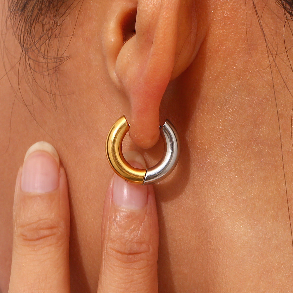 Kim – Boucles d’Oreilles Créoles Duo Élégantes