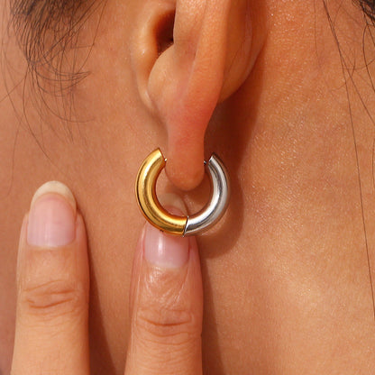 Kim – Boucles d’Oreilles Créoles Duo Élégantes