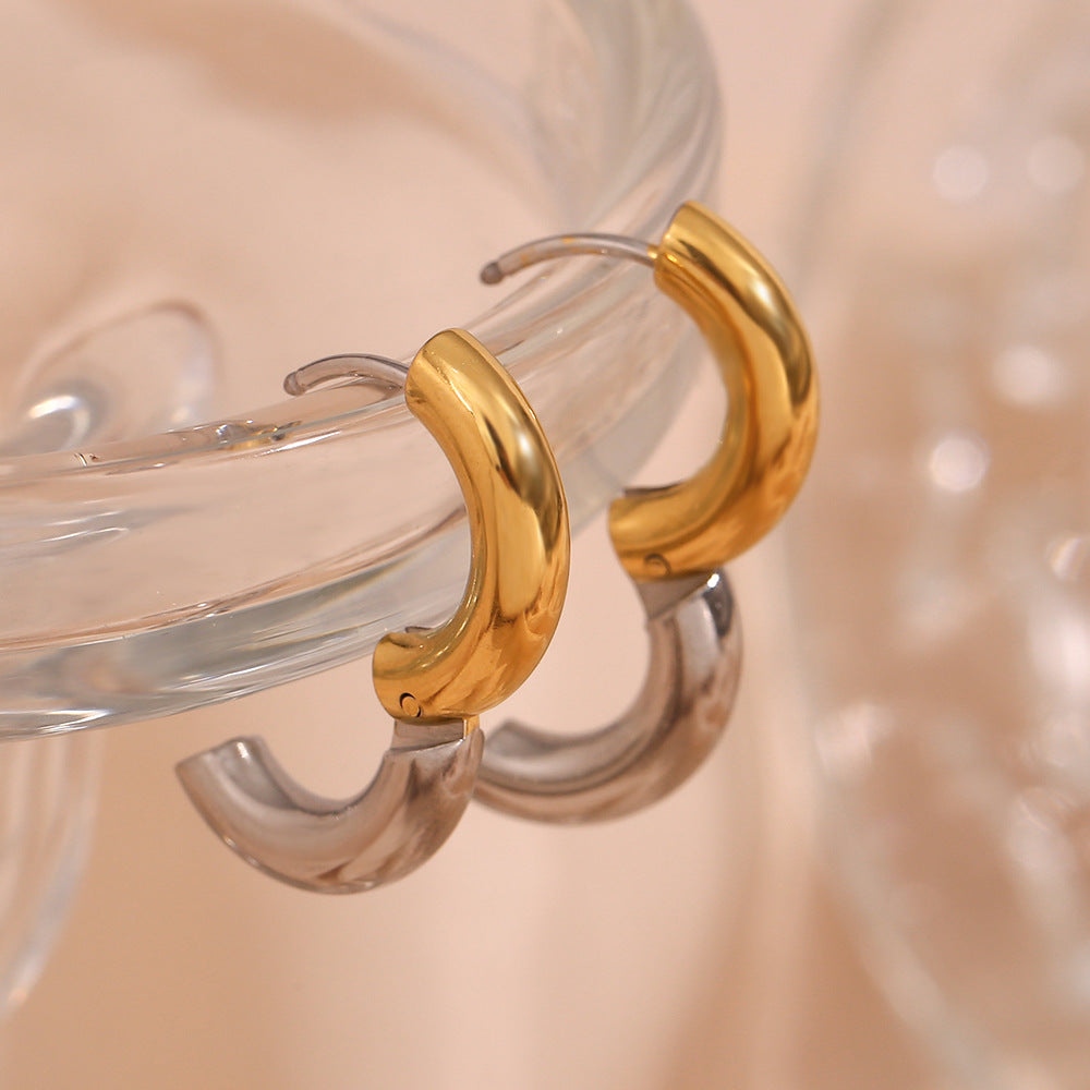 Kim – Boucles d’Oreilles Créoles Duo Élégantes